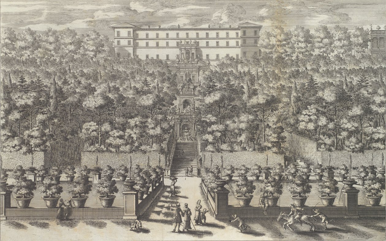 View of the Palace from the Garden Level with its Fountains by Giovanni Francesco Venturini