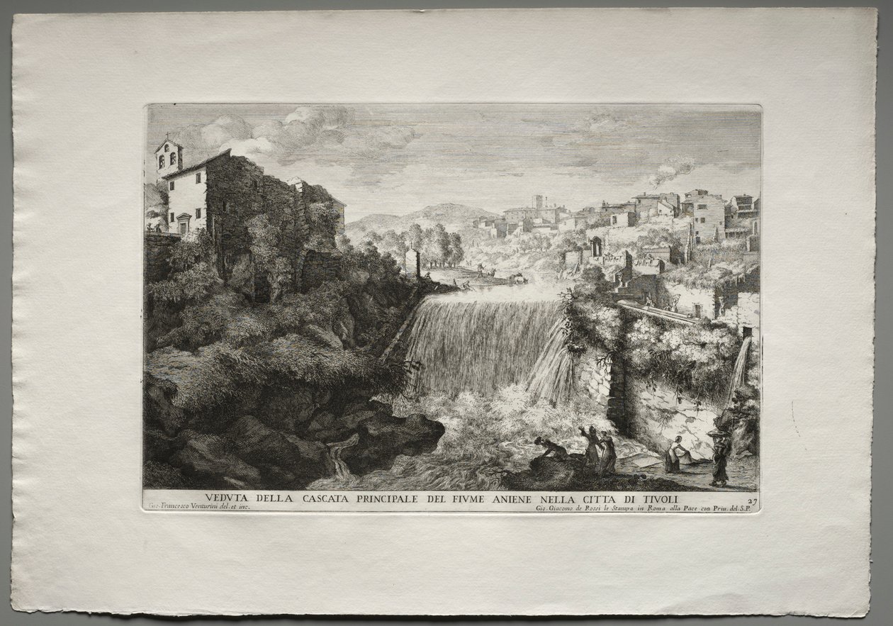 View of the Main Waterfall of the Aniene River in the city of Tivoli by Giovanni Francesco Venturini
