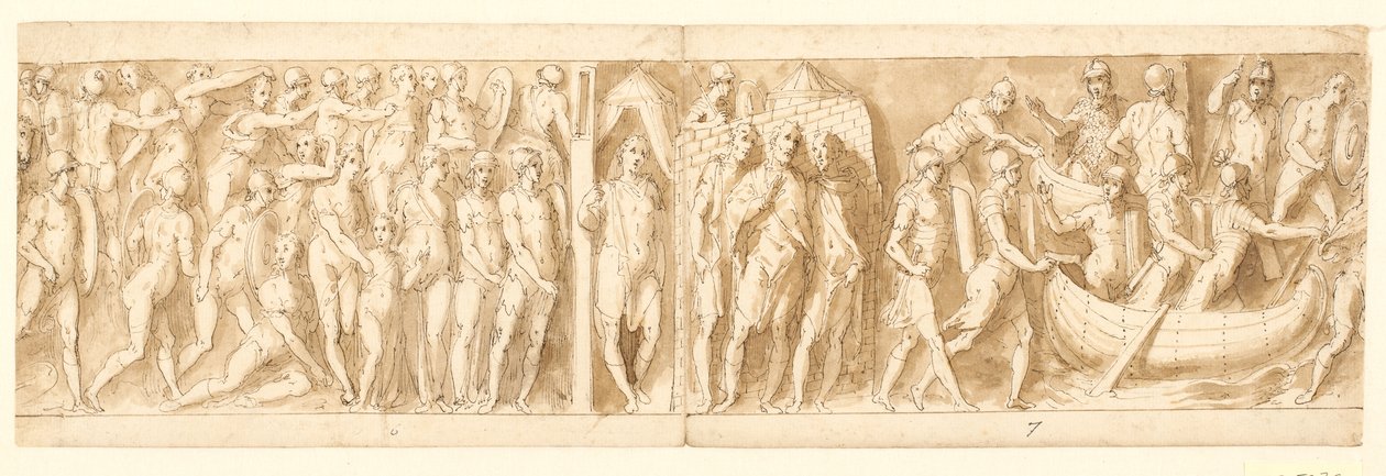 32 Copies after the Column of Marcus Aurelius, Piazza Colonna in Rome by Giovanni Guerra