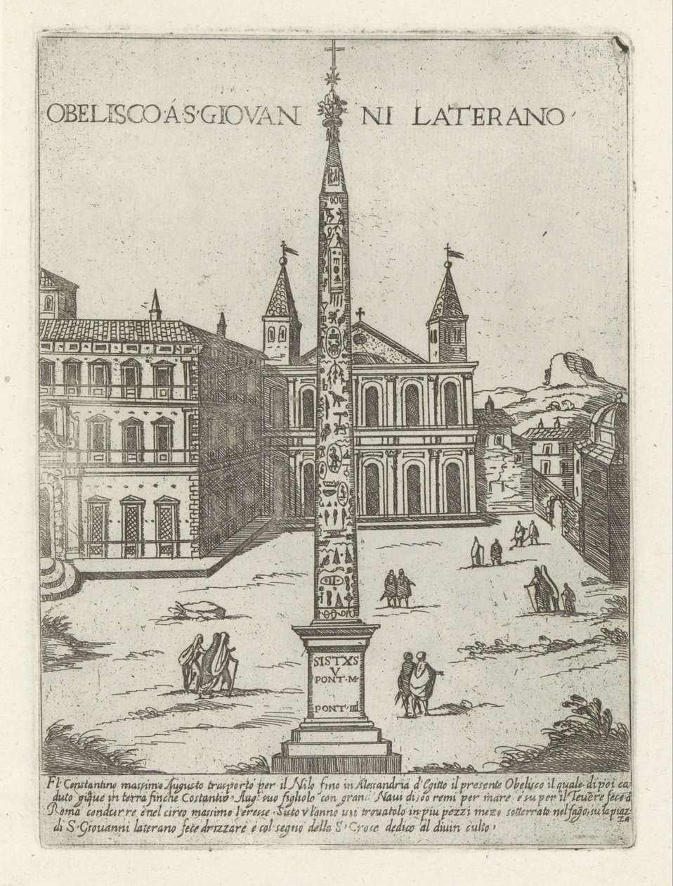 Lateran Obelisk Behind the Basilica of St. John Lateran in Rome by Giovanni Maggi