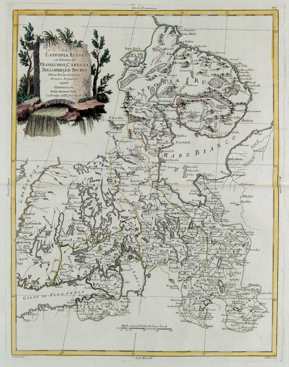 Russian Lapland with Governments of Olonecholi, Carelia, Bielozero and Ingria in European Russia, from Tome III of the 