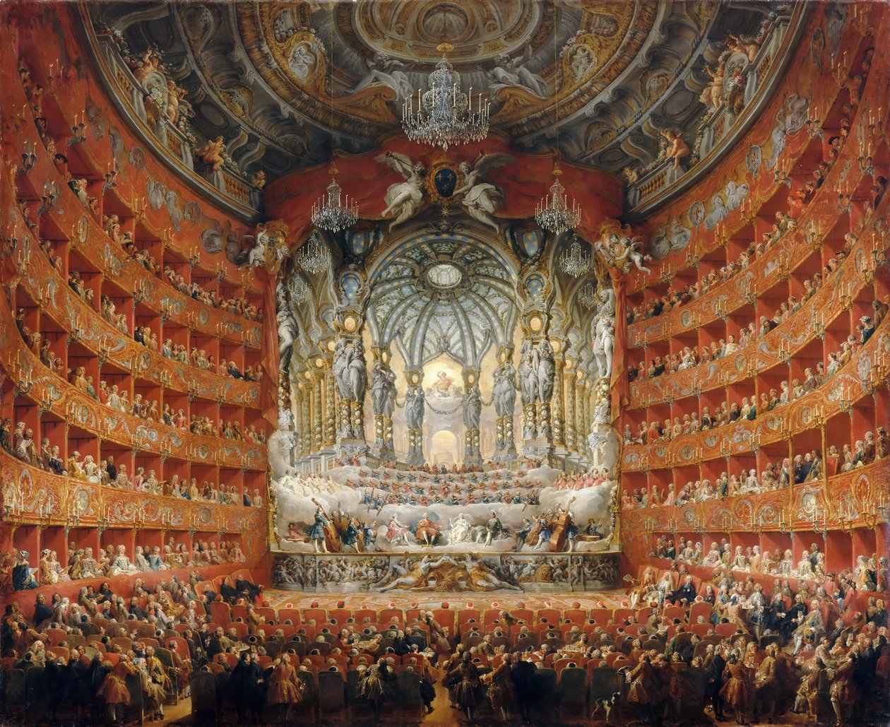 Musical feast given by the cardinal de La Rochefoucauld in the Teatro Argentina in Rome in 1747 by Giovanni Paolo Pannini