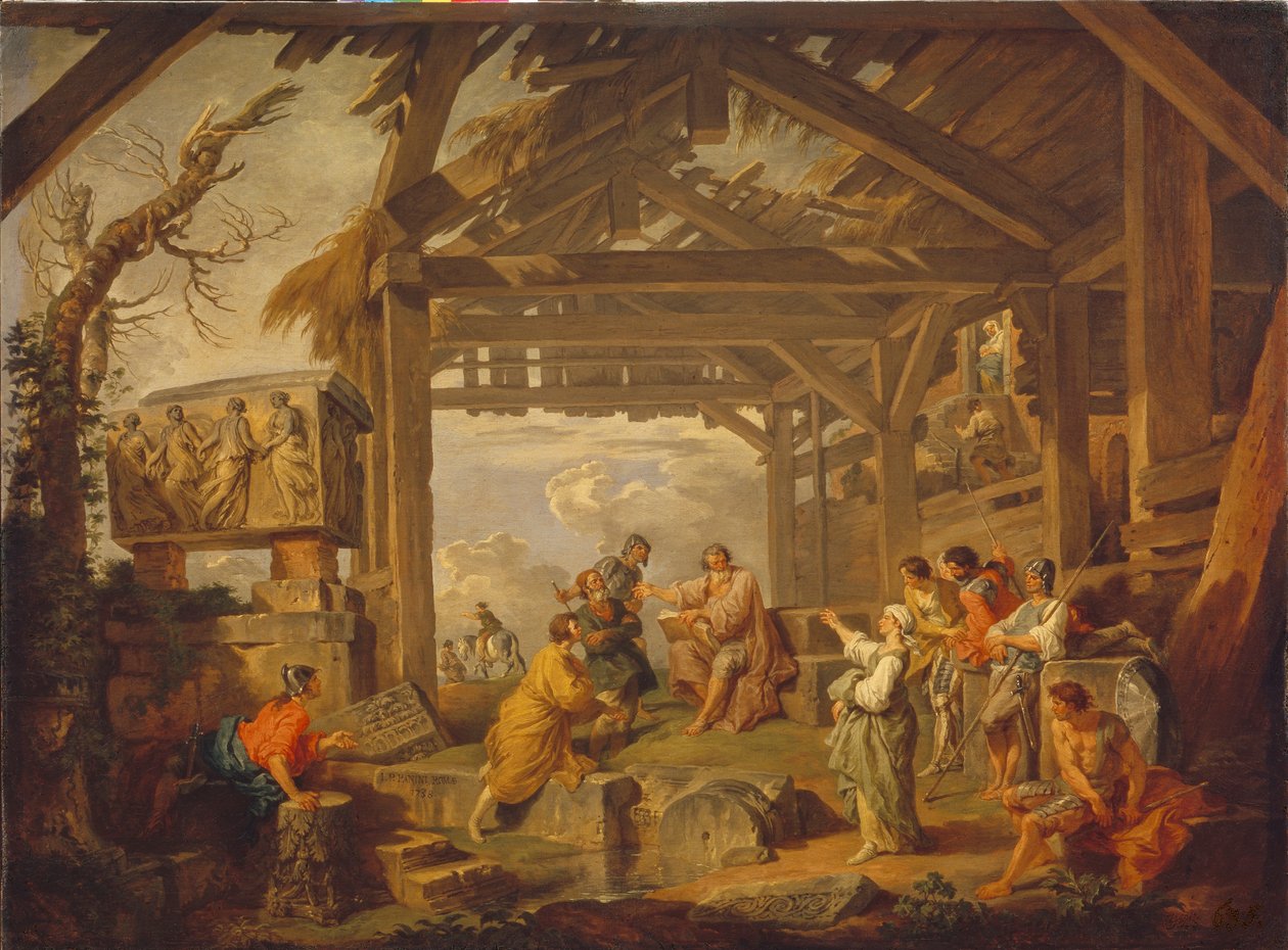 Cumaean Sibyl prophesied the Birth of Christ by Giovanni Paolo Pannini
