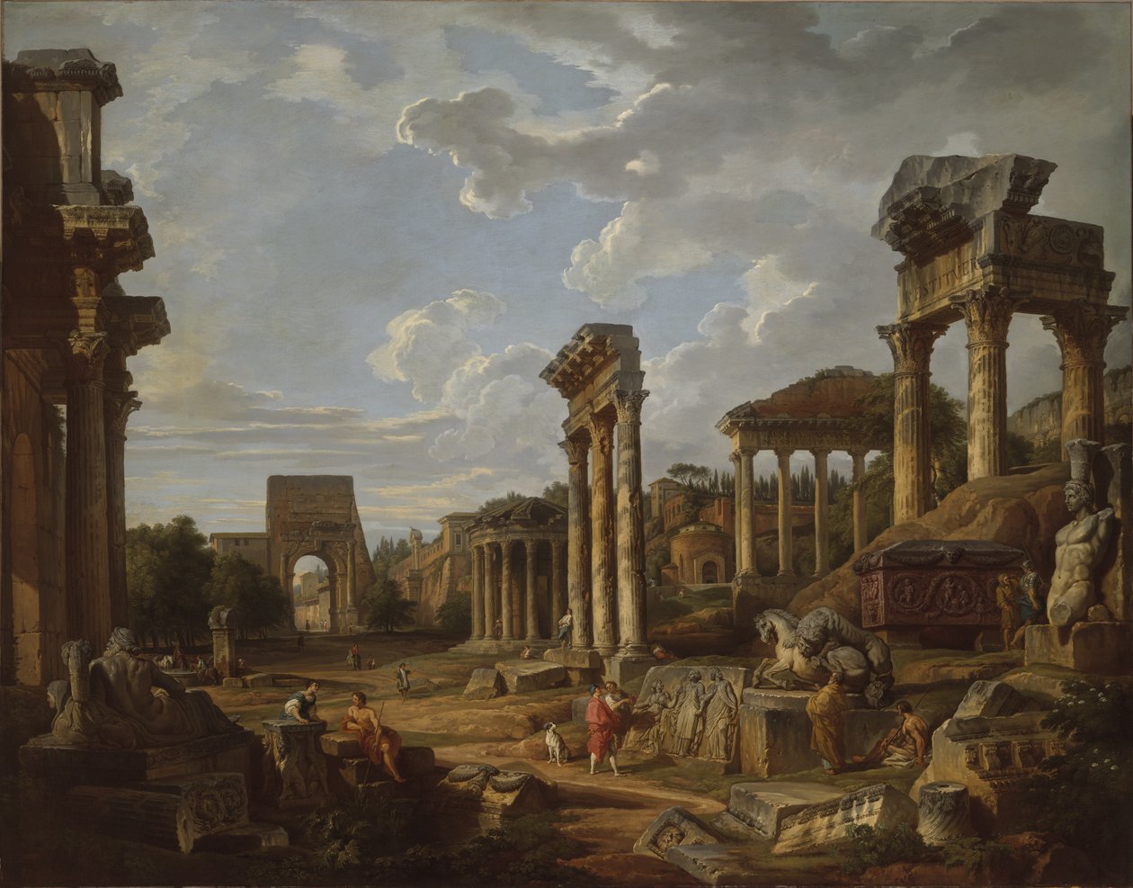 A Capriccio of the Roman Forum by Giovanni Paolo Pannini