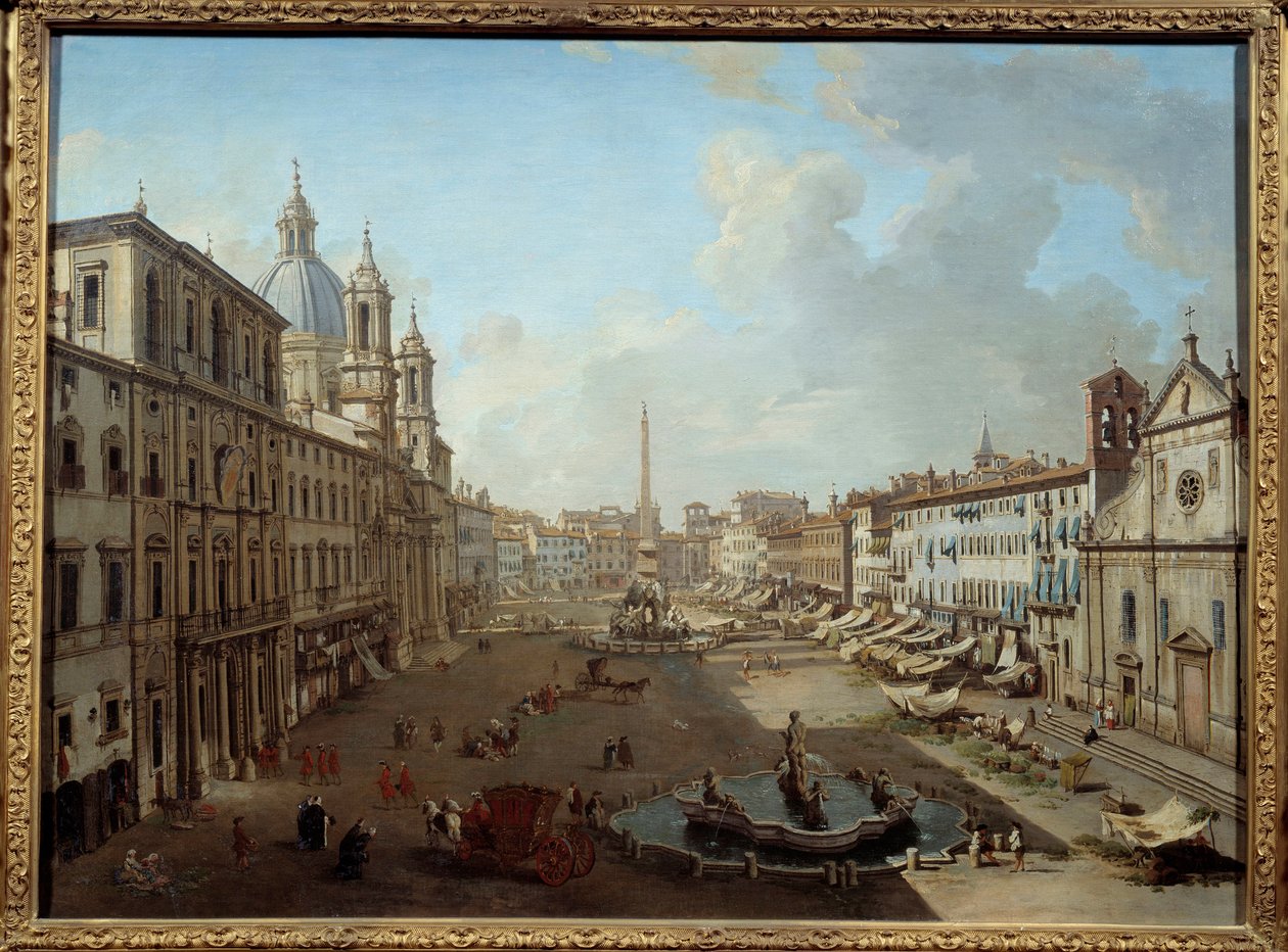 絵 Piazza Navona ローマ、イタリア