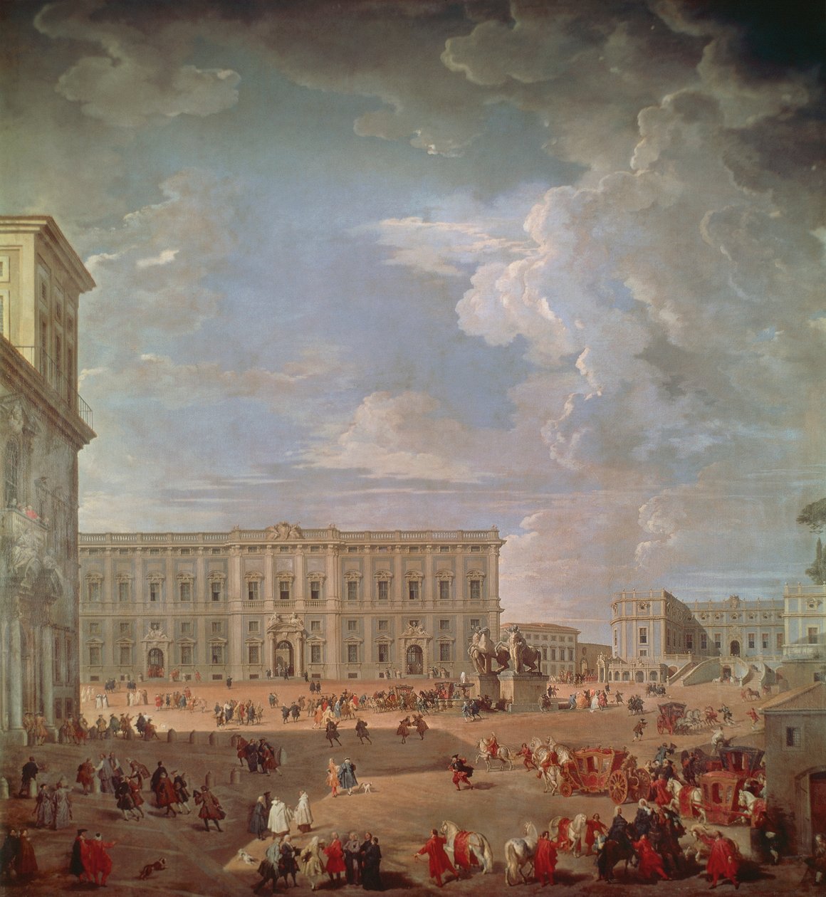 View of Quirinale and Piazza di Monte Cavallo by Giovanni Paolo Pannini