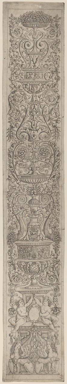 Ornament Panel: Two Sphinxes Supporting Shields by Giovanni Pietro Birago and Zoan Andrea