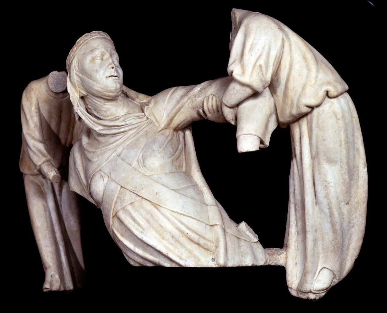 Funerary Monument to Margaret of Brabant Raised in the Air by Two Angels by Giovanni Pisano