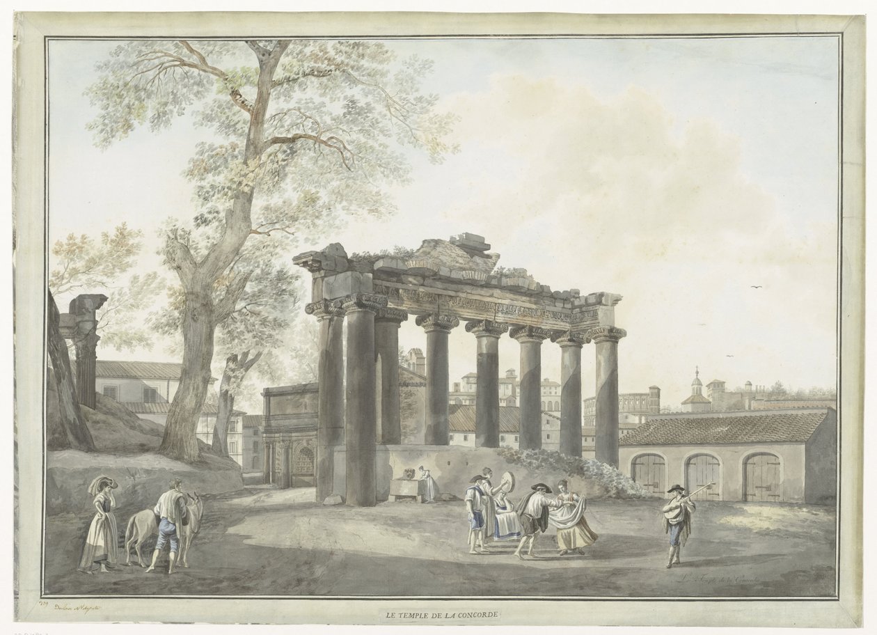 View of the Temple of Saturn in Rome by Giovanni Volpato