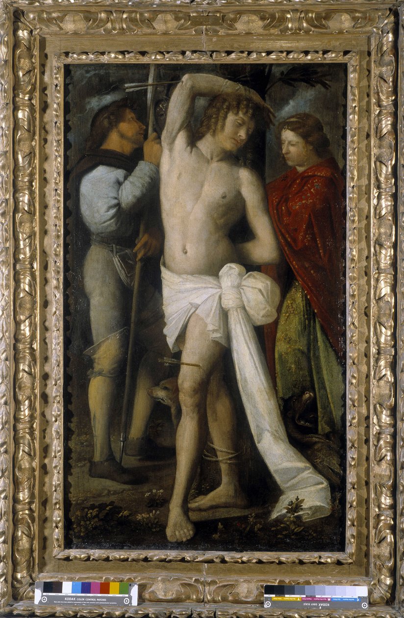 Saint Roch, Saint Sebastian and Saint Margarita by Giovanni de Busi Cariani