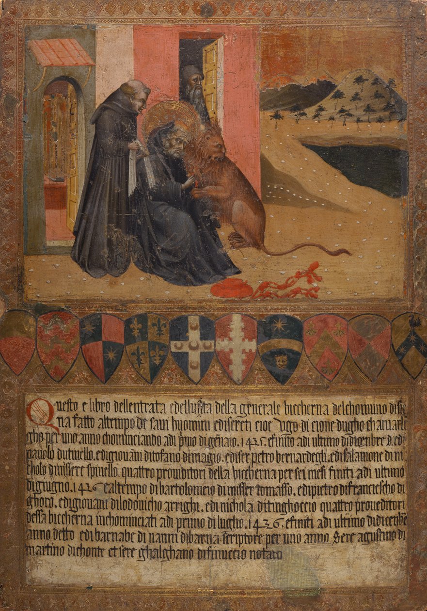 St. Jerome taking a thorn from the lion