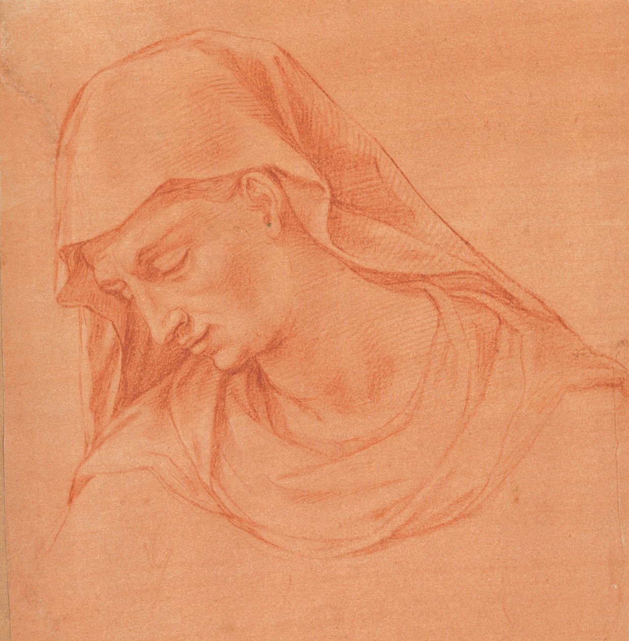 Head of a Mourning Woman in Profile to the Left by Girolamo Macchietti