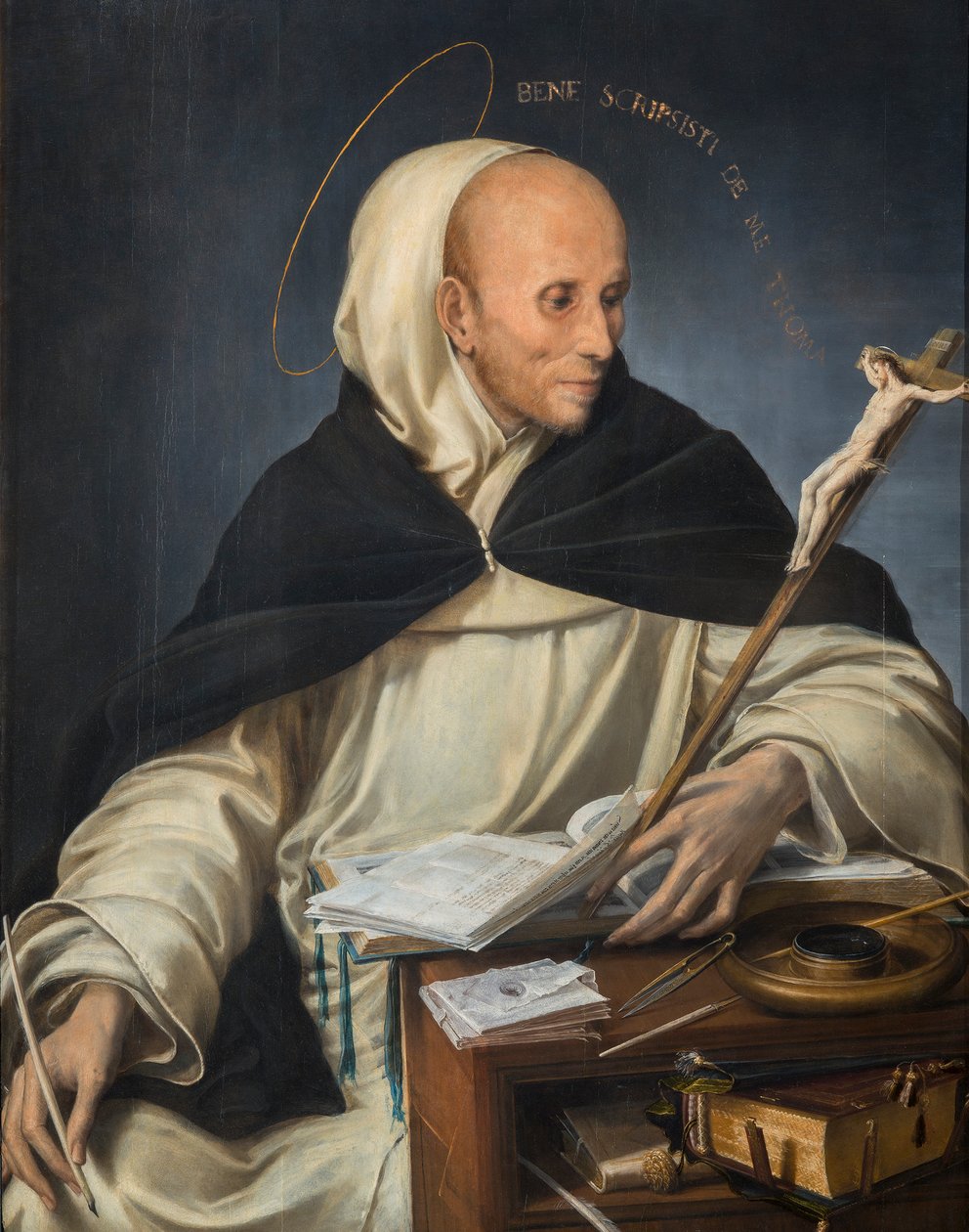 Portrait of a Friar dressed as St. Thomas Aquinas by Girolamo Mazzola Bedoli