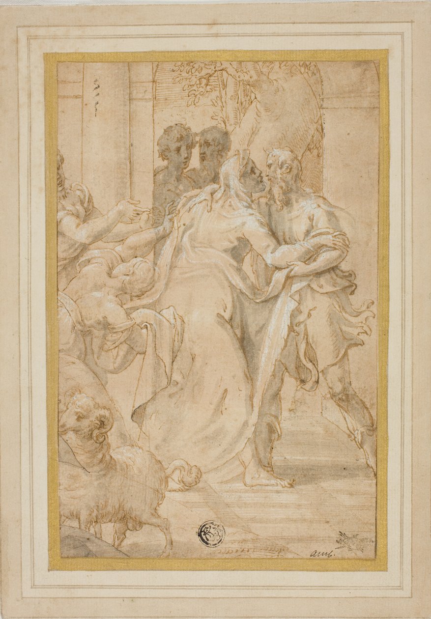 The Meeting of Joachim and Anna at the Golden Gate by Girolamo Mazzola Bedoli