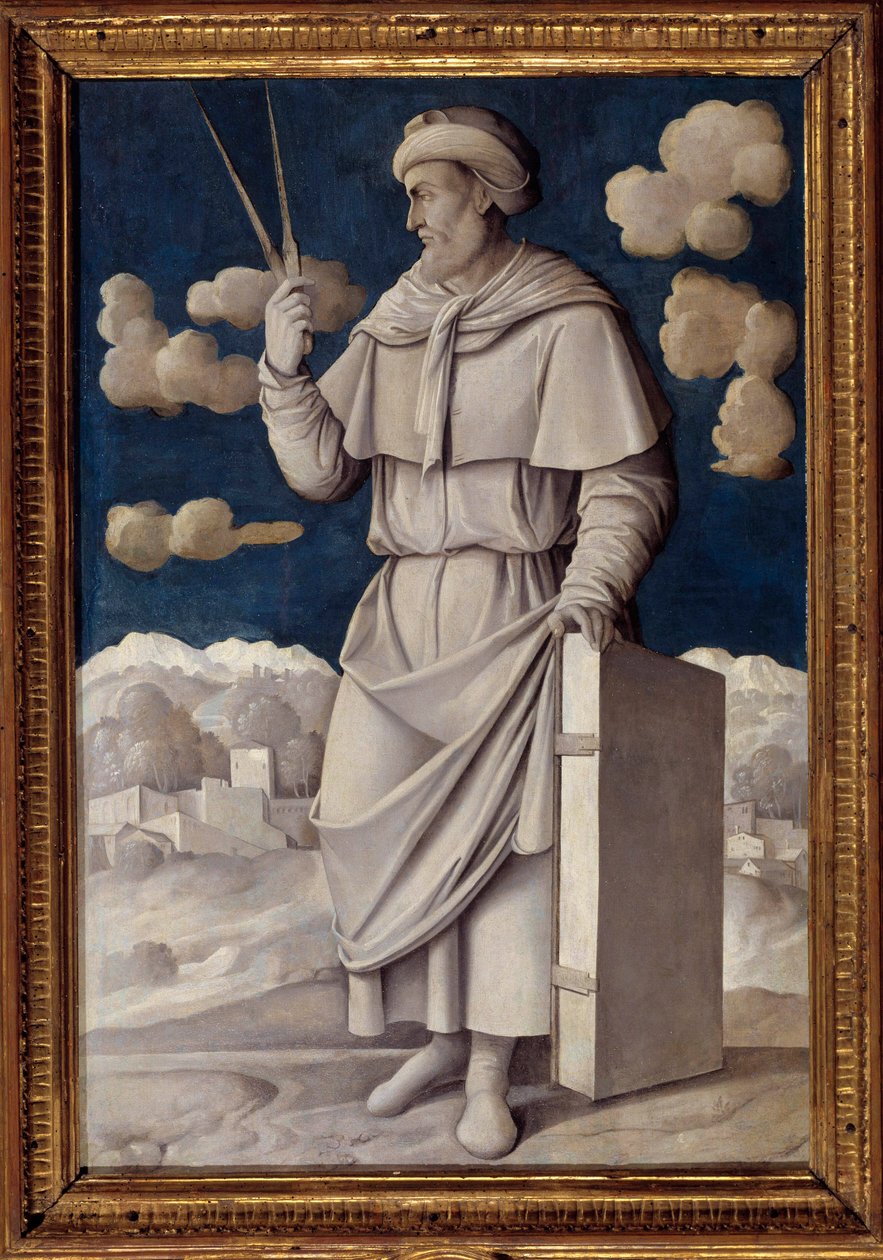 Full-length portrait of Euclid (325-265 BC), Greek mathematician by Girolamo Mocetto
