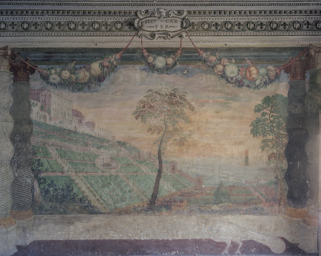 View of the Villa based on the Original Design, Hall of the Fountain by Girolamo Muziano