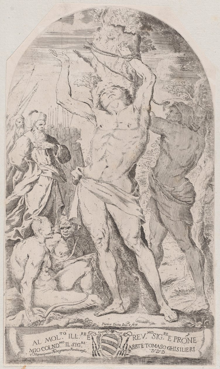 Saint Sebastian Being Tied to a Tree by Girolamo Pedrignani