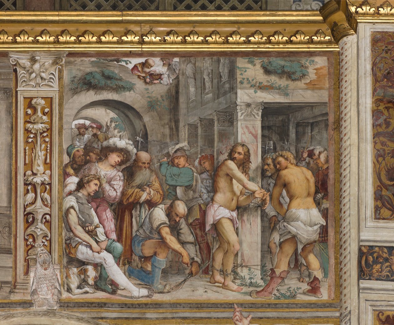 Central Nave, Fifth South Span, Flagellation of Christ, Girolamo Romanino by Girolamo Romanino