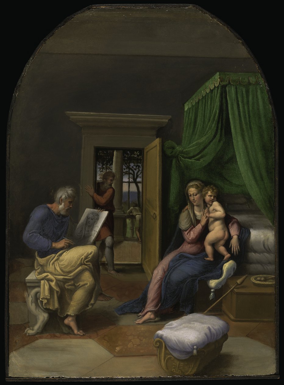 Saint Luke Drawing the Virgin and Christ Child, c.1535 by Girolamo da Carpi