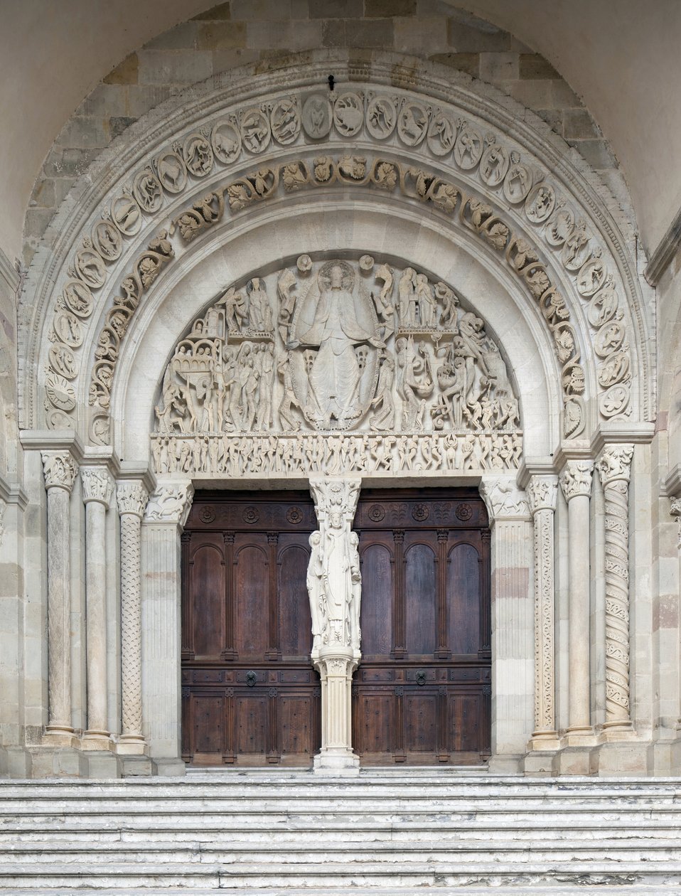 The Last Judgement, Central portal of the Saint-Lazare Cathedral, Autun, France by Gislebertus