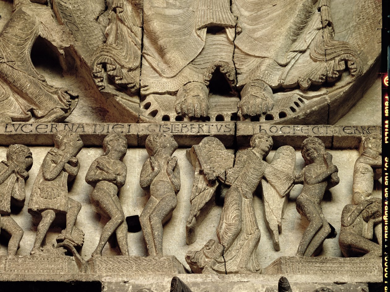 West Portal tympanum depicting the Last Judgement (detail) by Gislebertus
