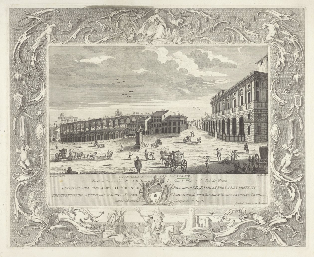 Piazza Bra in Verona by Giuliano Giampiccoli