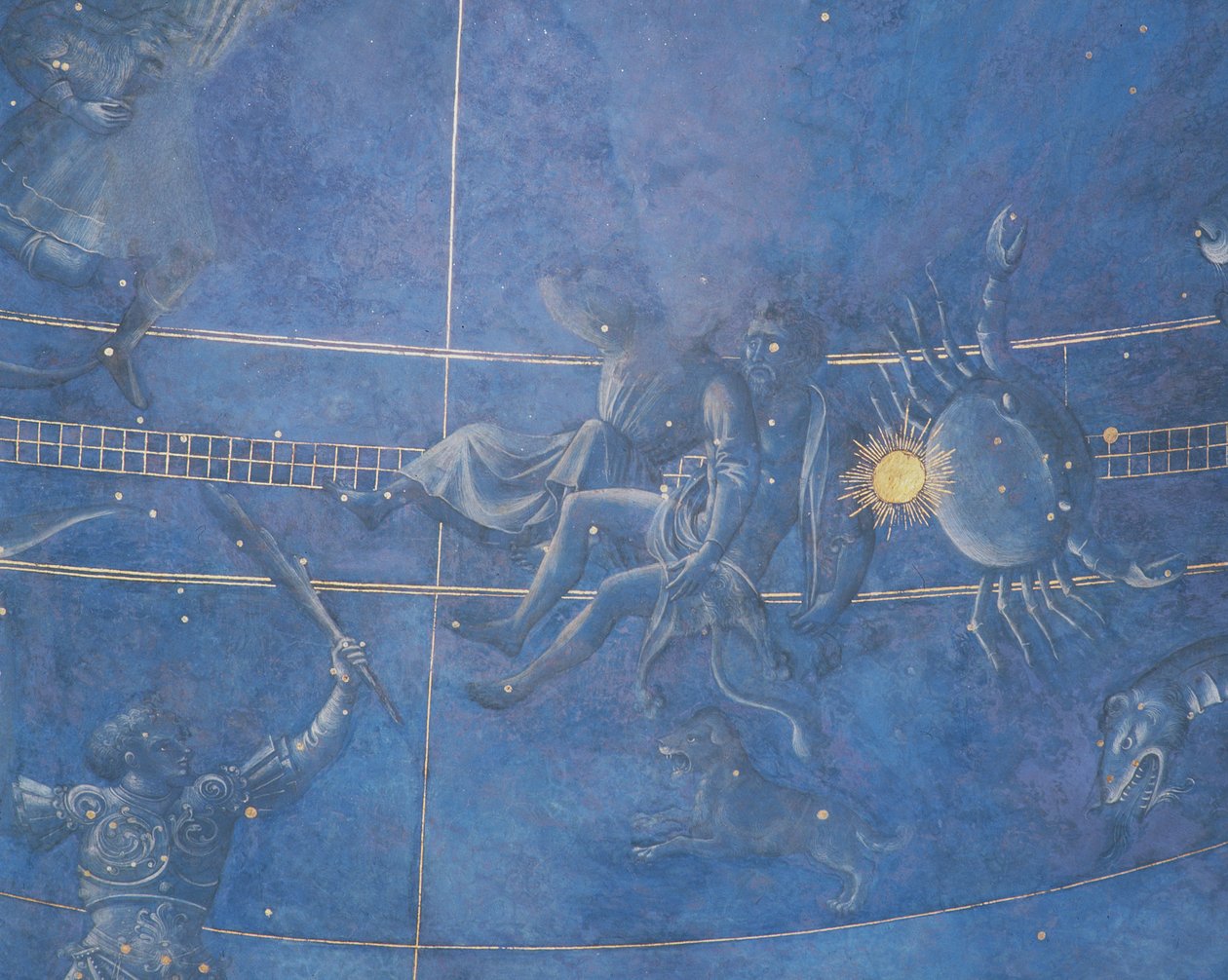 The Path of the Sun through the Stars on the Night of the 4th July 1442, Gemini and Cancer (detail) by Giuliano dArrighi Pesello