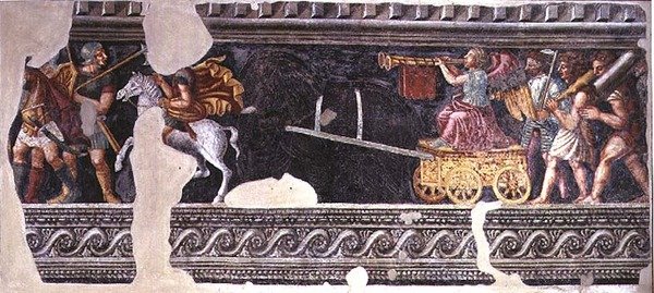 Fragment of a scene of a triumph by Giulio (school of) Romano