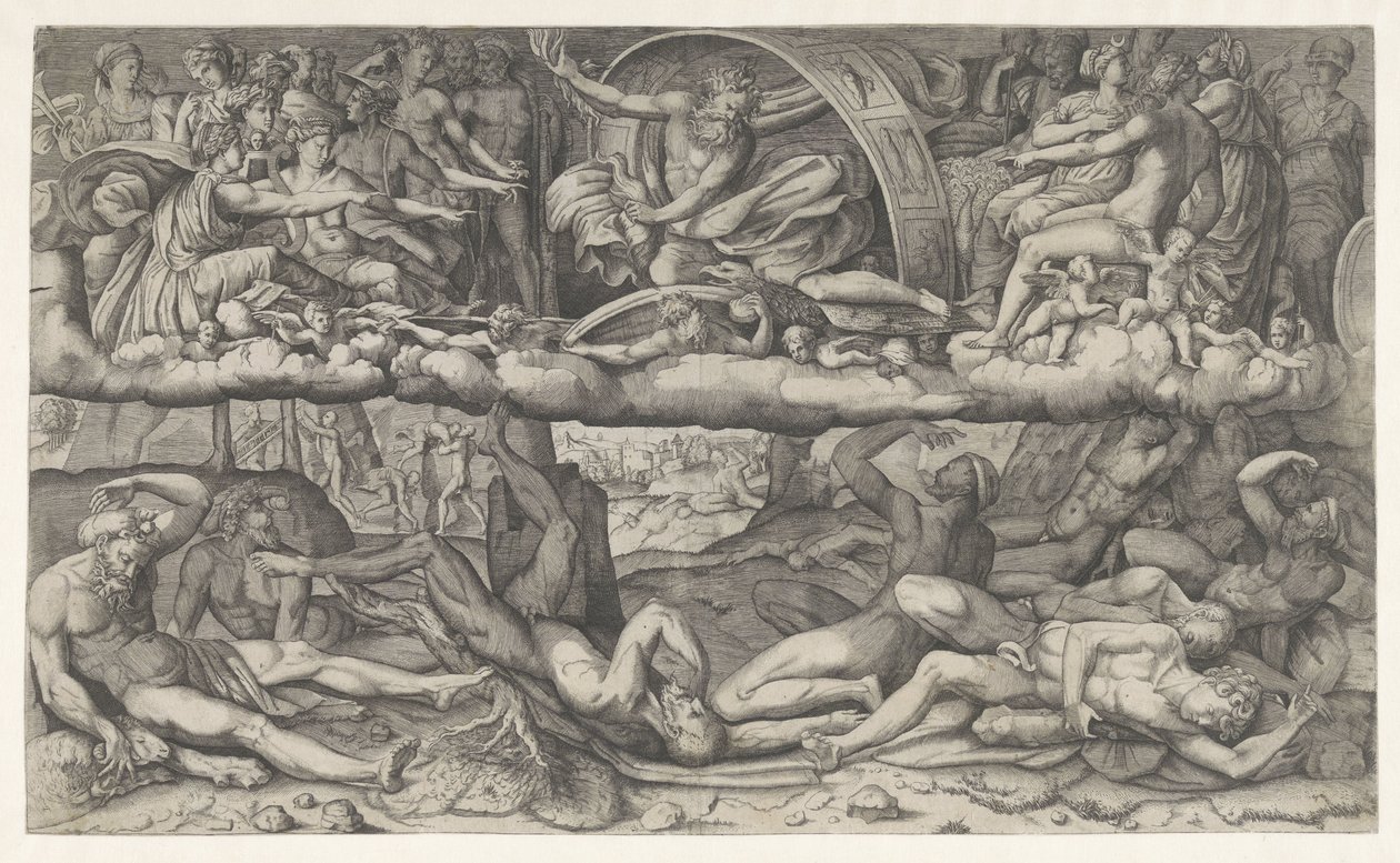 Battle of Gods and Giants by Giulio Bonasone (attributed to)