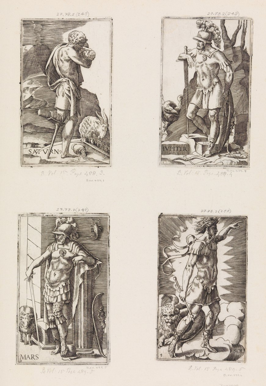 Jupiter, from Planets, plate 2, 1530-70 by Giulio Bonasone