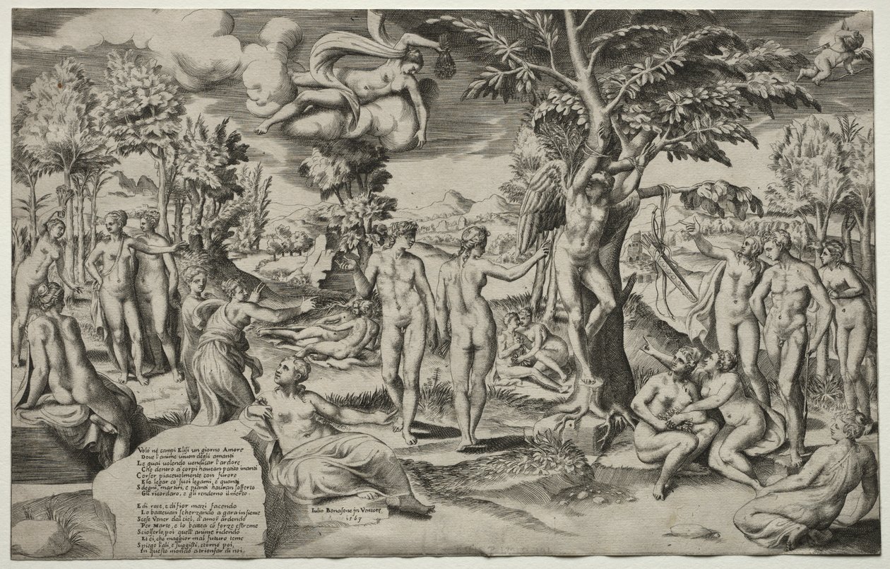 Love in the Elysian Fields by Giulio Bonasone