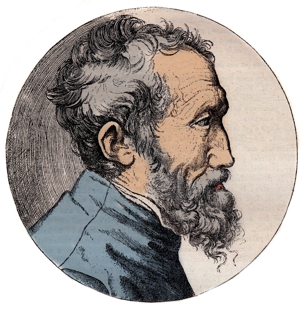 Portrait of Michelangelo Buonarroti by Giulio Bonasone