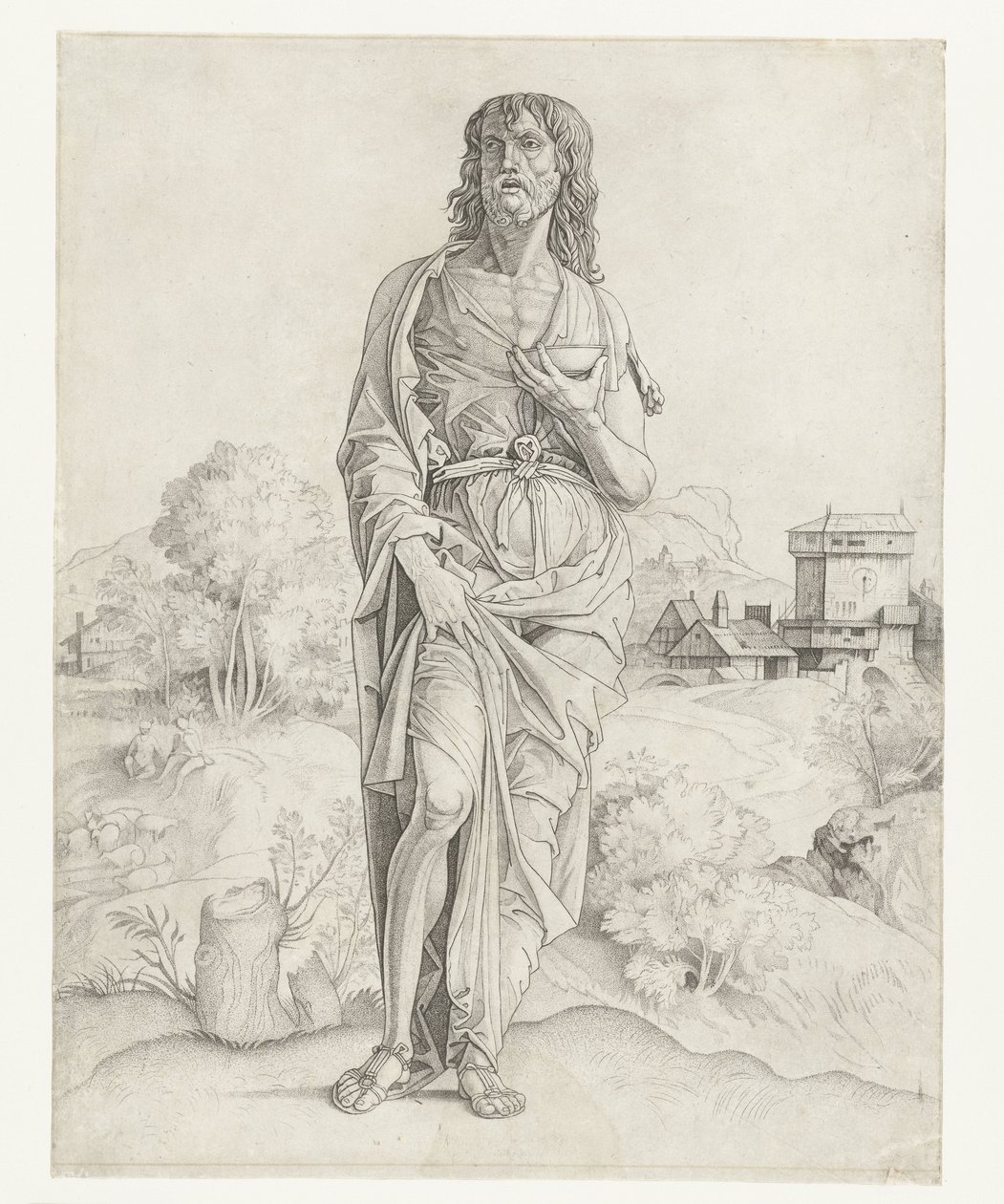John the Baptist by Giulio Campagnola