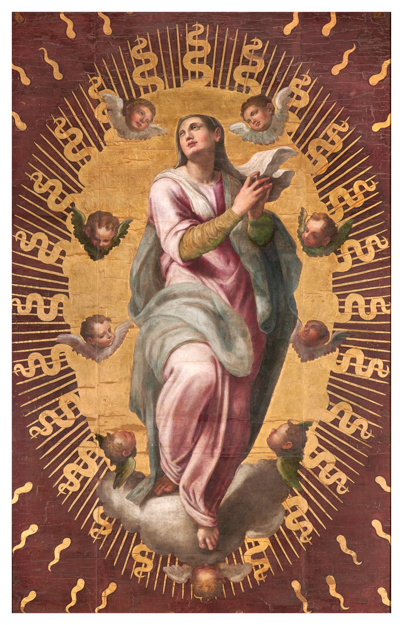 Sacristy of the Canons, Giulio Campi 1568, Banner of the Assumption by Giulio Campi