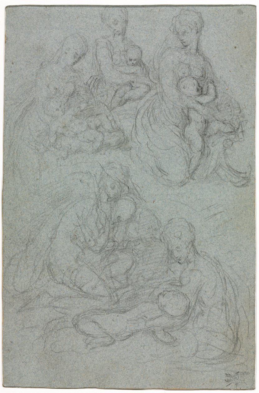Sketches of Virgin and Child by Giulio Campi