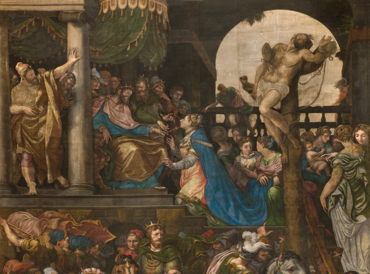 Wall Opposite to the Counterfacade of the South Transept, Triumph of Mordecai (detail) by Giulio Campi