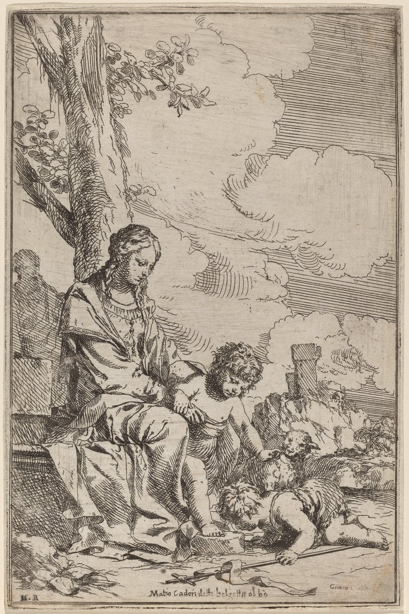 The Virgin and Child with Saint John the Baptist by Giulio Carpioni