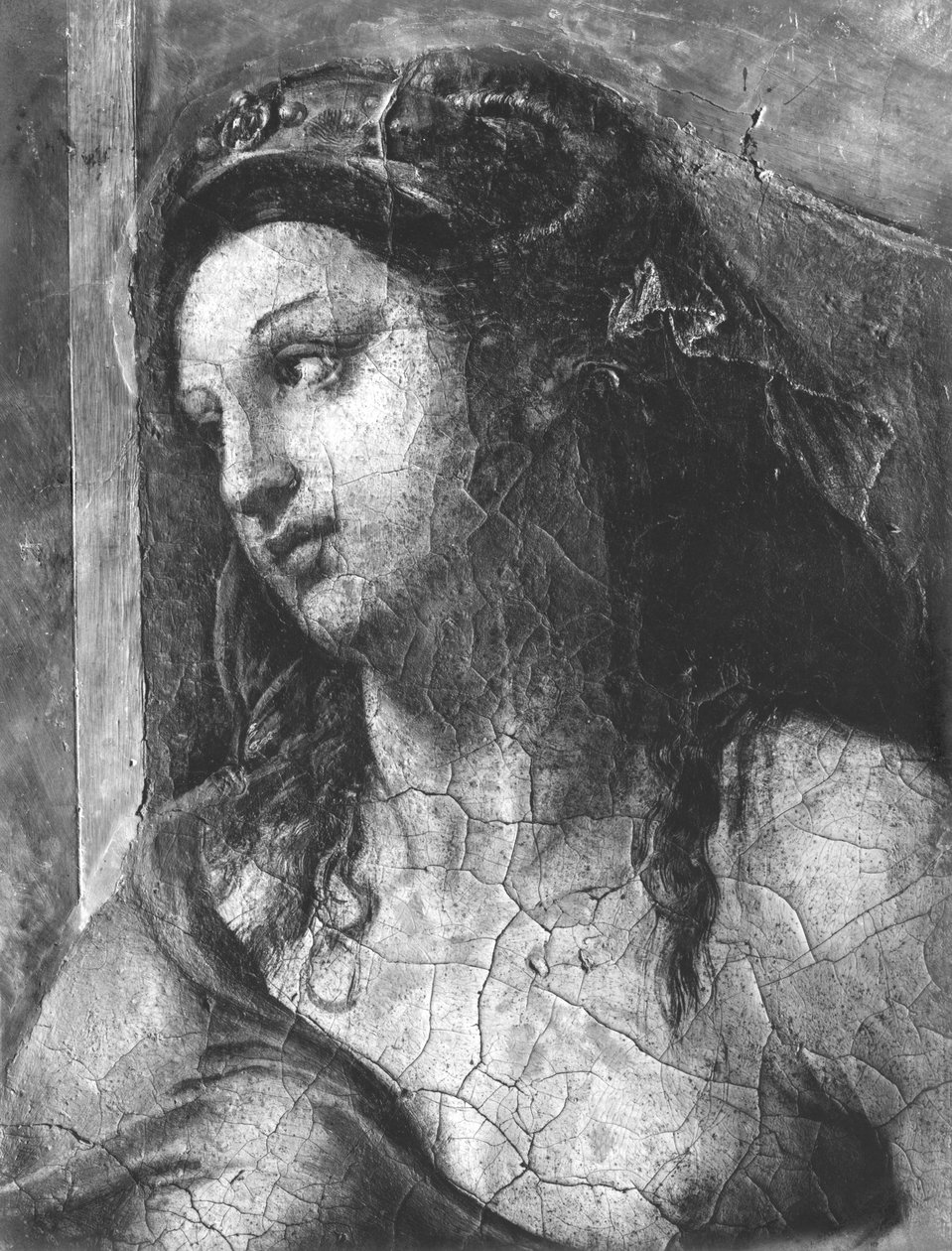 Clemency, One of the Two Virtues Surrounding Pope St. Clement I (1-97) Raphael Rooms (detail) by Giulio Romano