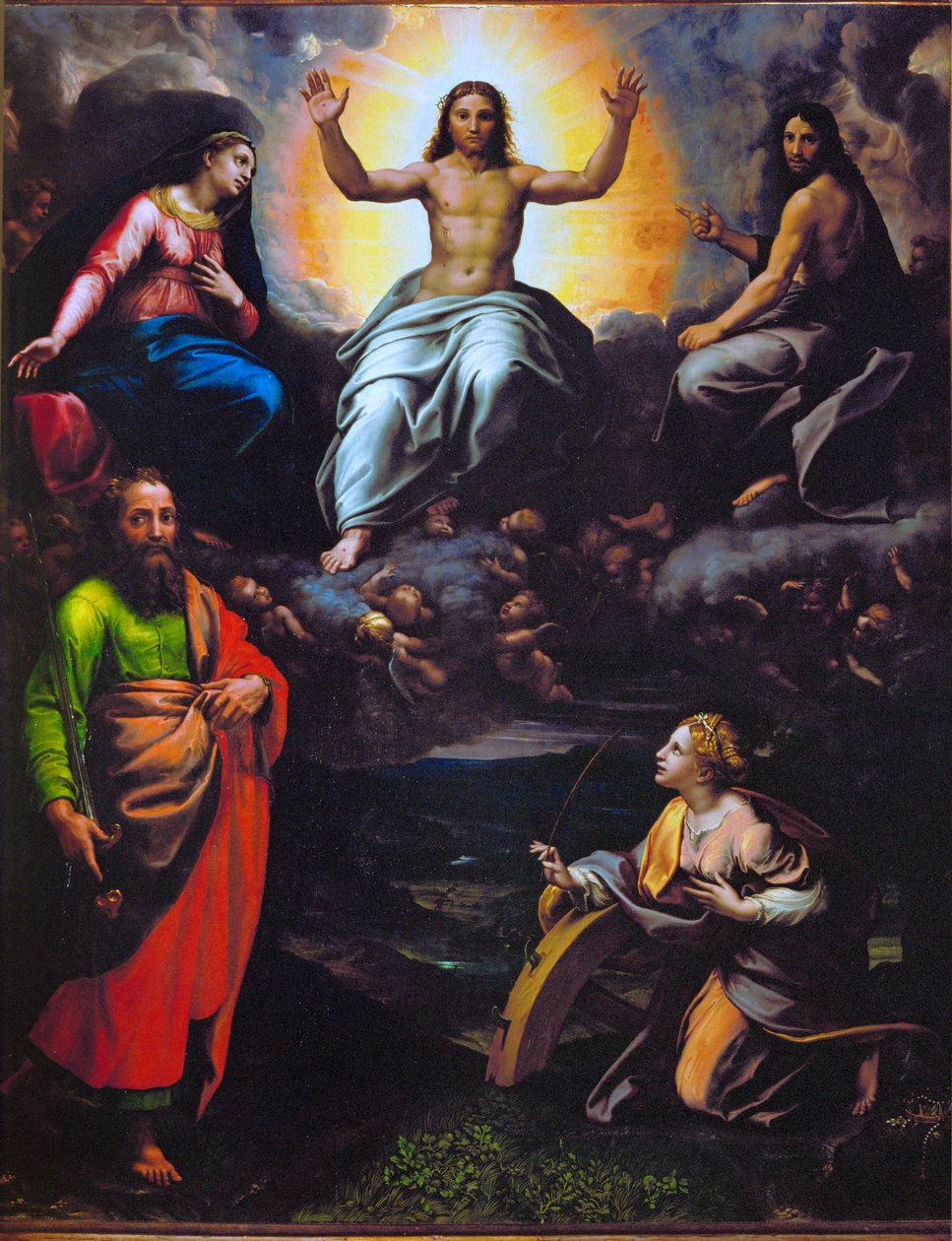 Deesis with Saints Paul and Catherine of Alexandria by Giulio Romano