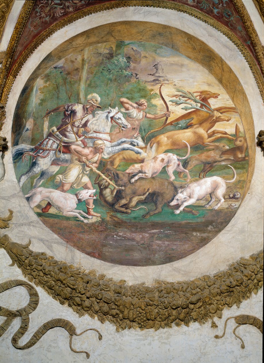Those Born Under the Sign of Cancer in Conjunction with Mars Skilled in Hunting and Fishing, from the Camera dei Venti by Giulio Romano