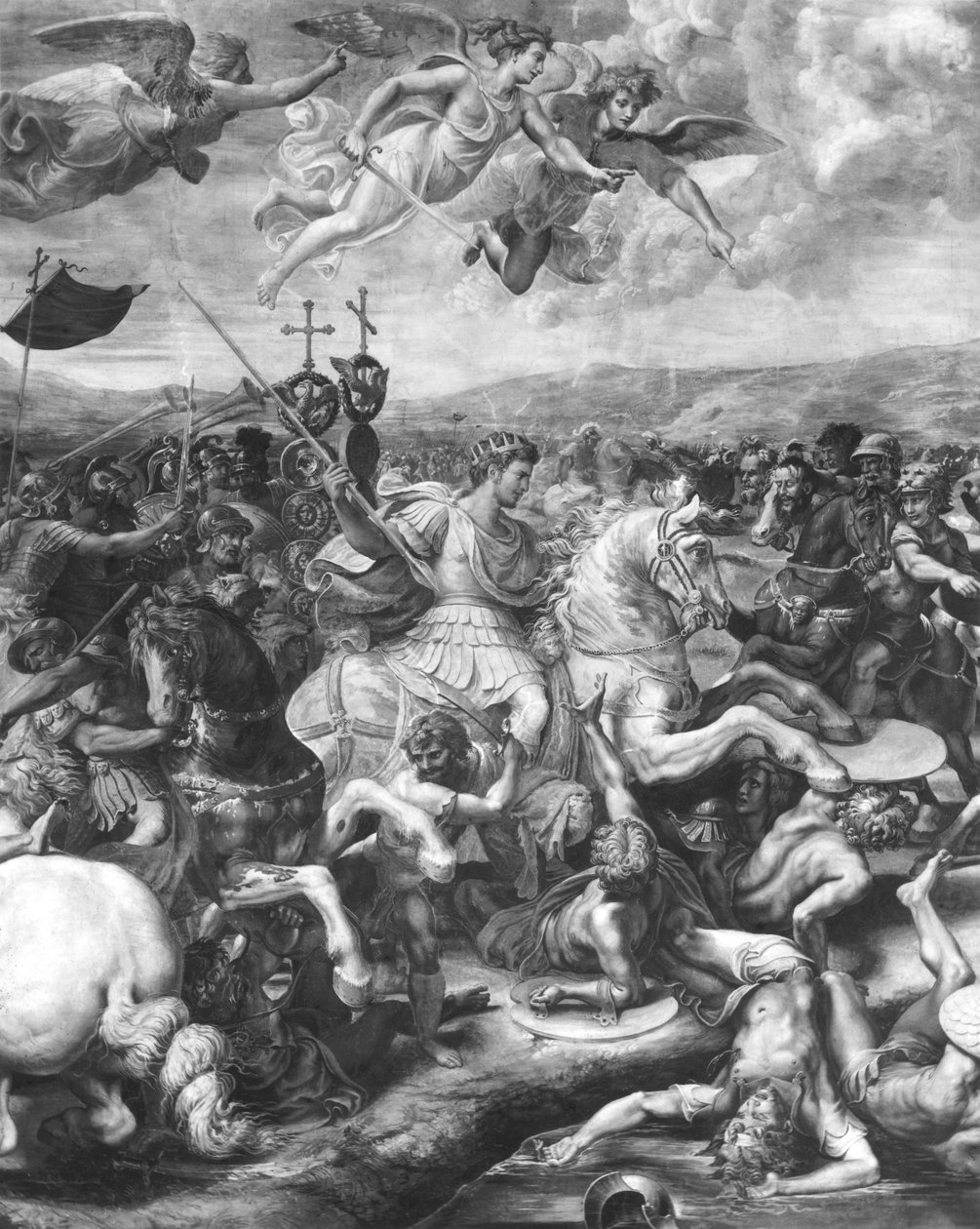 The Battle of Constantine, 312 AD, from the Sala di Costantino, Raphael ...