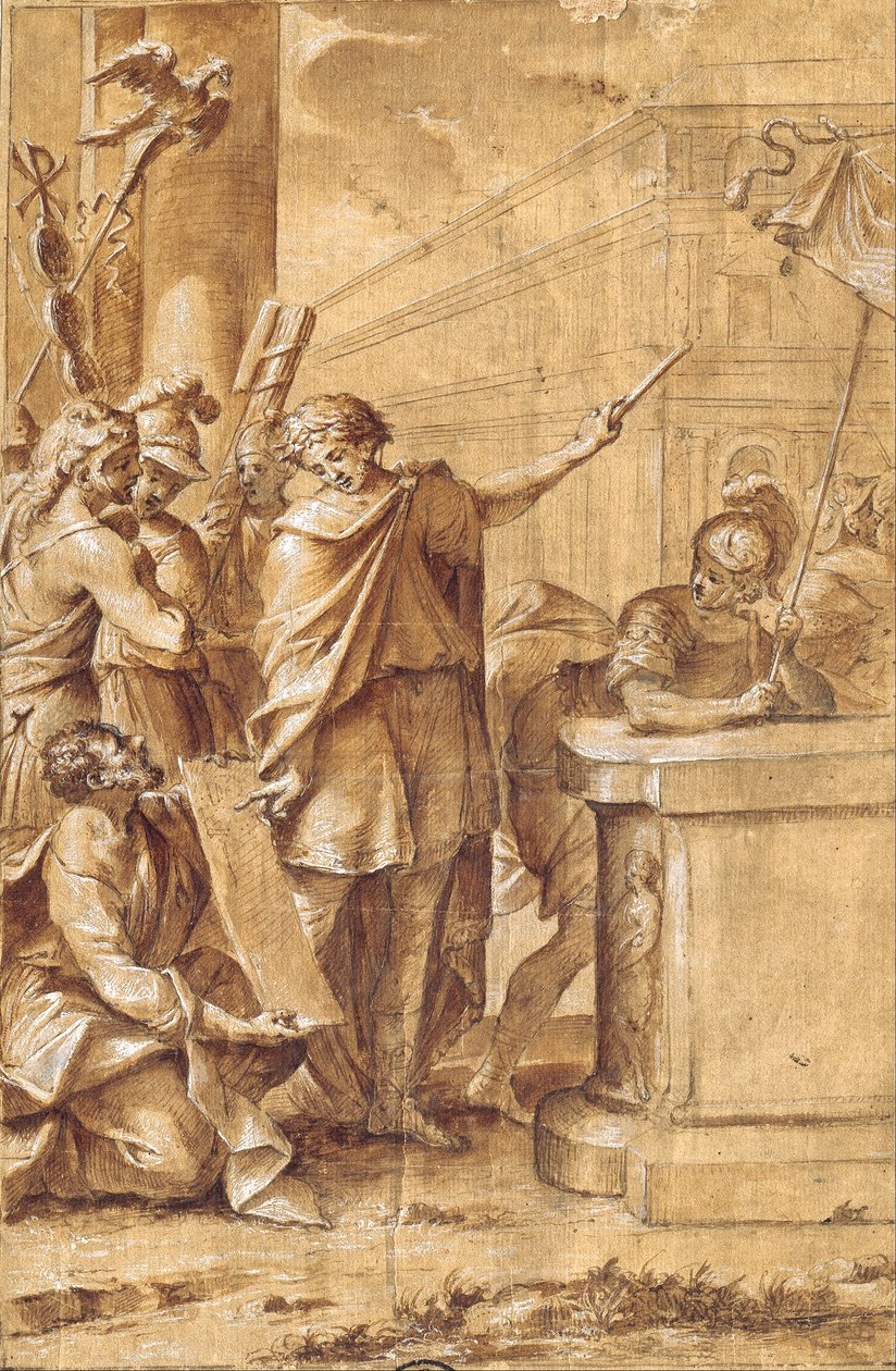 Constantine the Great Commissions the Building of the Basilica of S. Giovanni in Laterano by Giuseppe Belloni