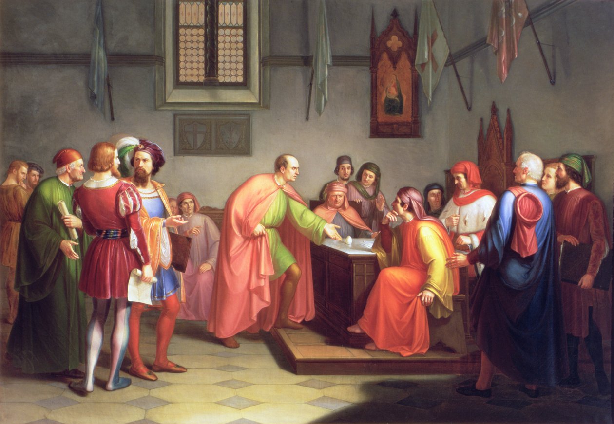 The Florentine Architect Brunelleschi Proves His Theory on the Construction of the Cathedral Dome with the Aid of an Egg by Giuseppe Fattori