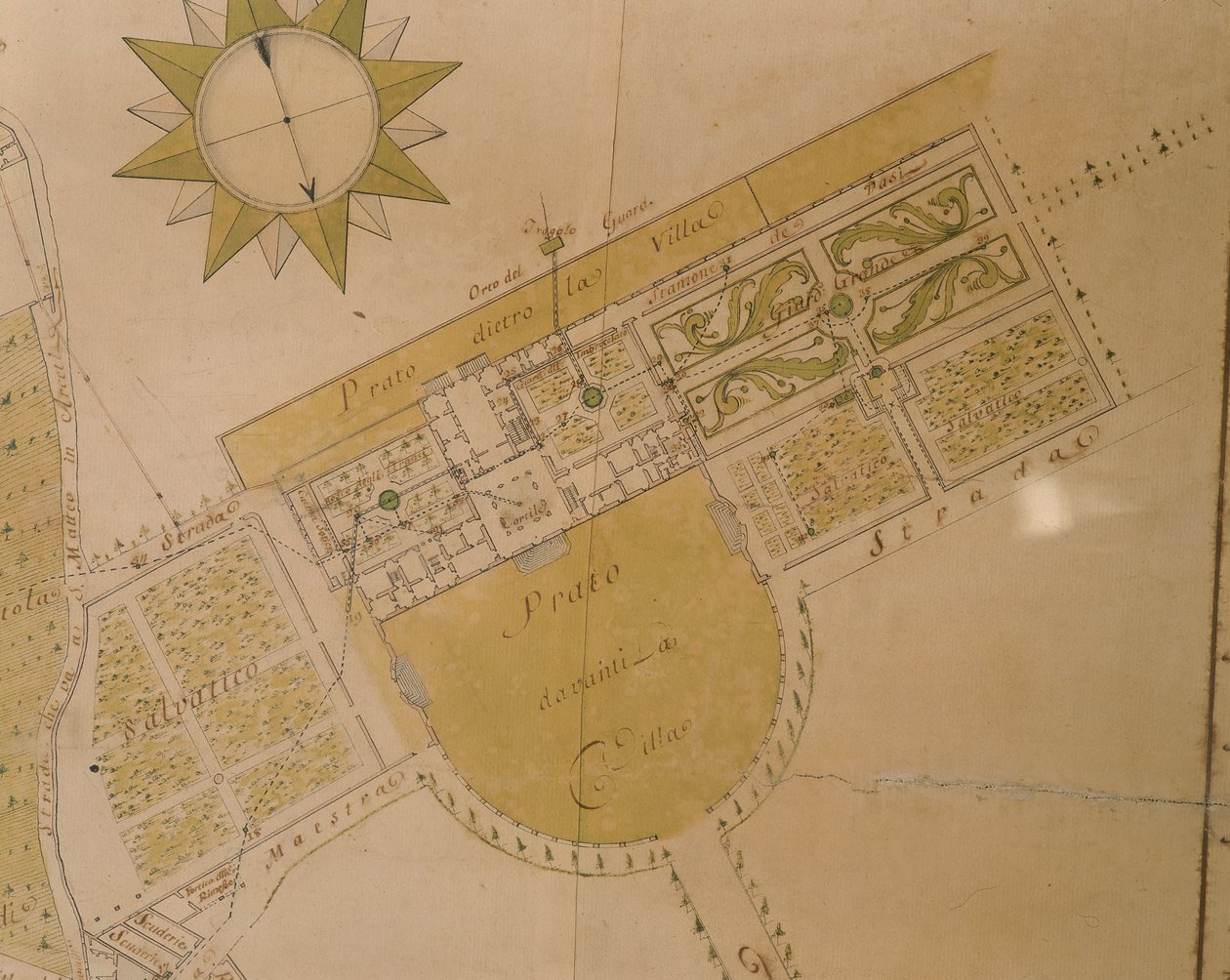 Plan of the Villa del Poggio Imperiale by Giuseppe Ruggieri