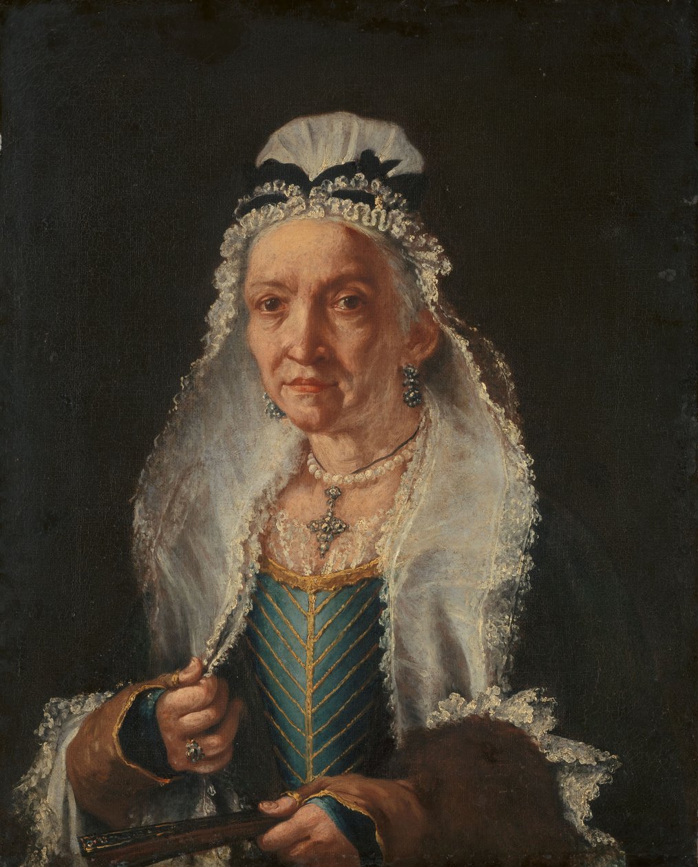 Portrait of an Old Lady by Giuseppe (1655-1743) Ghislandi