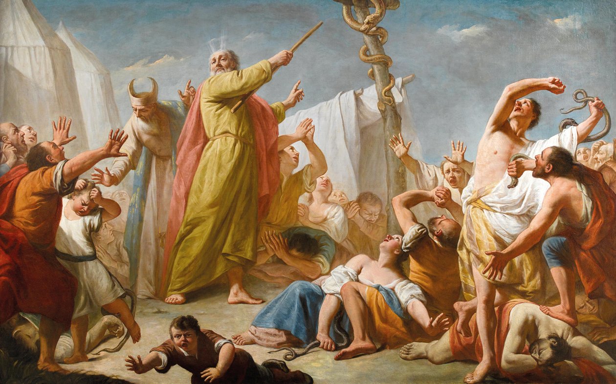 Moses and the Brazen Serpent by Giuseppe Angeli