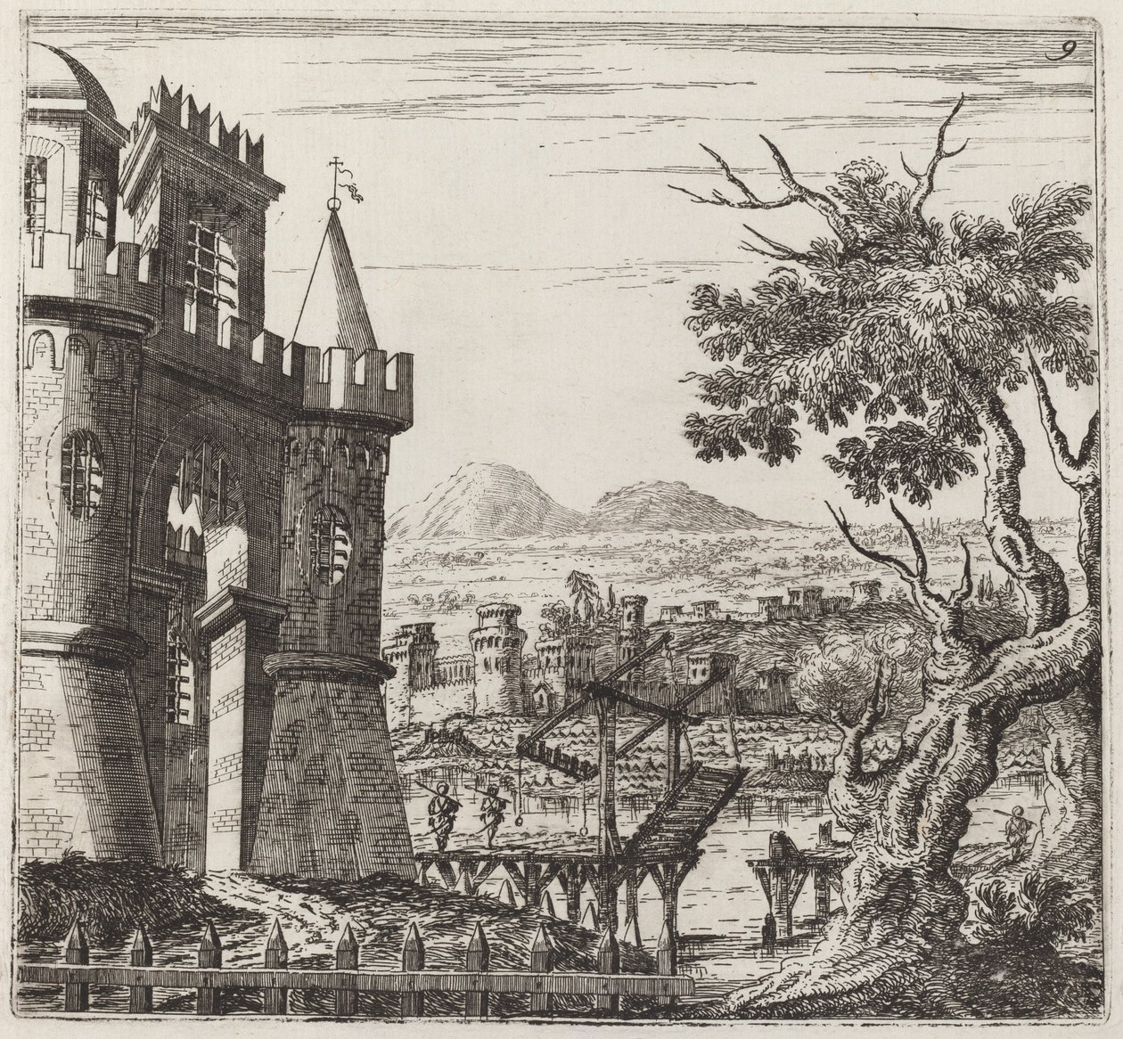 Landscape with a Castle and a Drawbridge by Giuseppe Antonio Landi