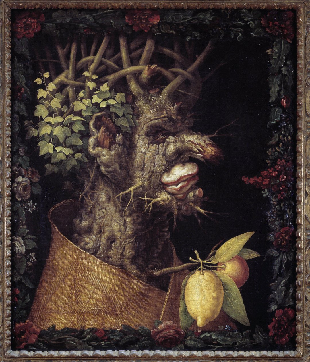 Winter. Allegory about the seasons. Painting by Giuseppe Arcimboldo (1527-1593). Louvre Museum by Giuseppe Arcimboldo