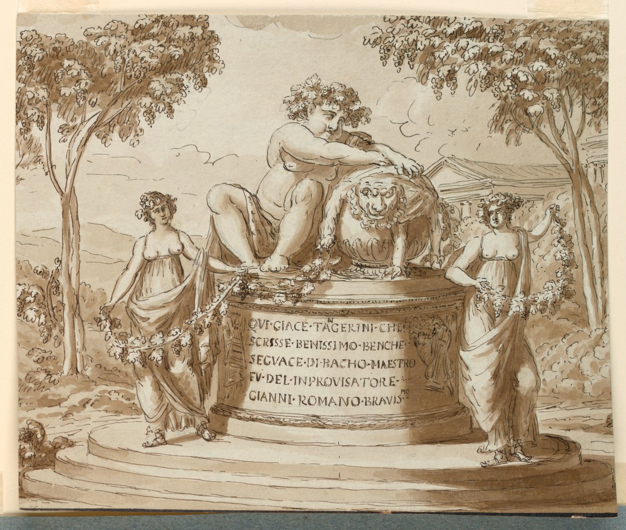 Sepulchral Monument for Poet Tagerini by Giuseppe Barberi