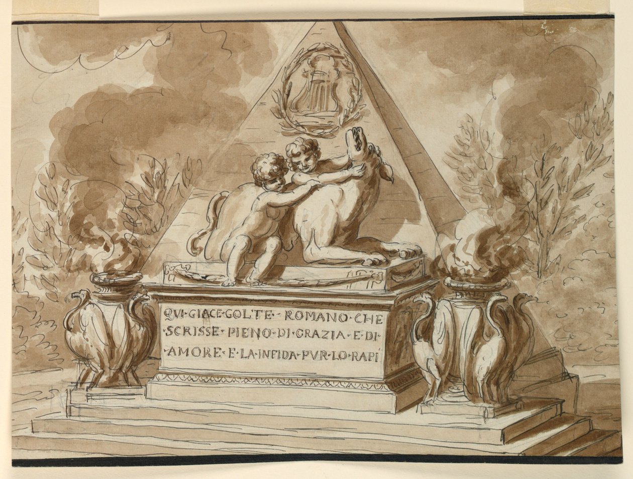 Sepulchral Monument for the Poet Colte, of Rome by Giuseppe Barberi